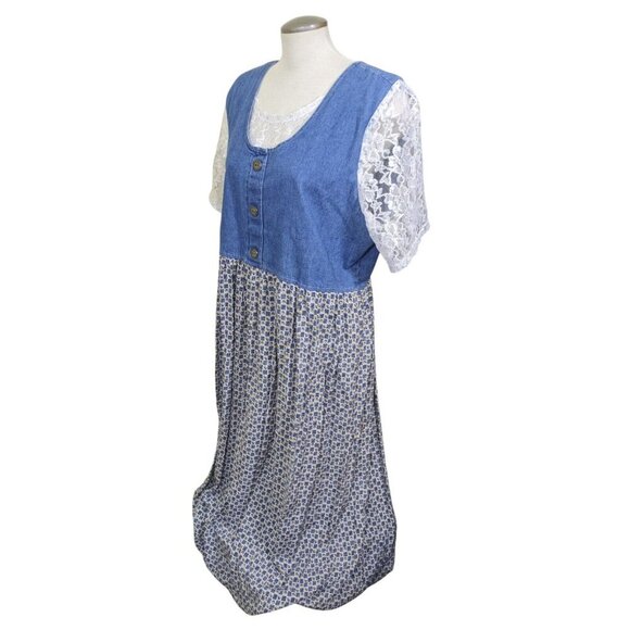 Blue and White Maxi Dress - Picture 2 of 9